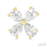 1/2 ctw Floral Pear Cut Diamond Stud Earrings in 14K Yellow Gold